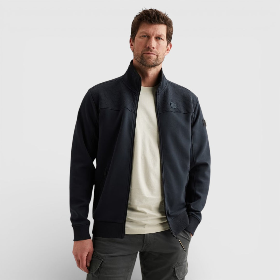 PSW2602476-5281 PME Legend Zip Jacket Jacquard Interlock Sweat Salute / Donkerblauw