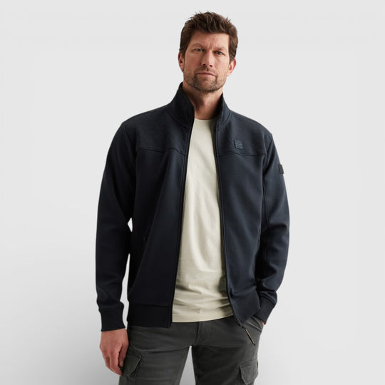 PSW2602476-5281 PME Legend Zip Jacket Jacquard Interlock Sweat Salute / Donkerblauw