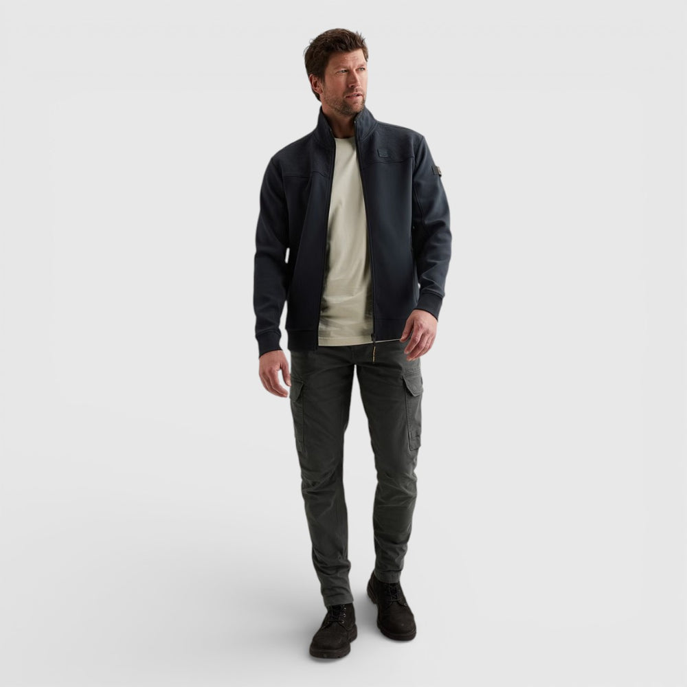 PSW2602476-5281 PME Legend Zip Jacket Jacquard Interlock Sweat Salute / Donkerblauw