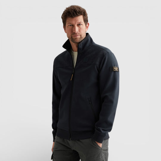 PSW2602476-5281 PME Legend Zip Jacket Jacquard Interlock Sweat Salute / Donkerblauw