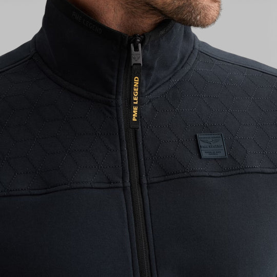 PSW2602476-5281 PME Legend Zip Jacket Jacquard Interlock Sweat Salute / Donkerblauw