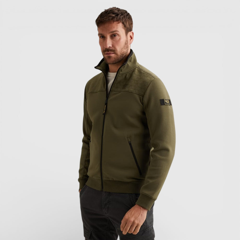 PSW2602476-6415 PME Legend Zip Jacket Jacquard Interlock Sweat Ivy Green / Groen