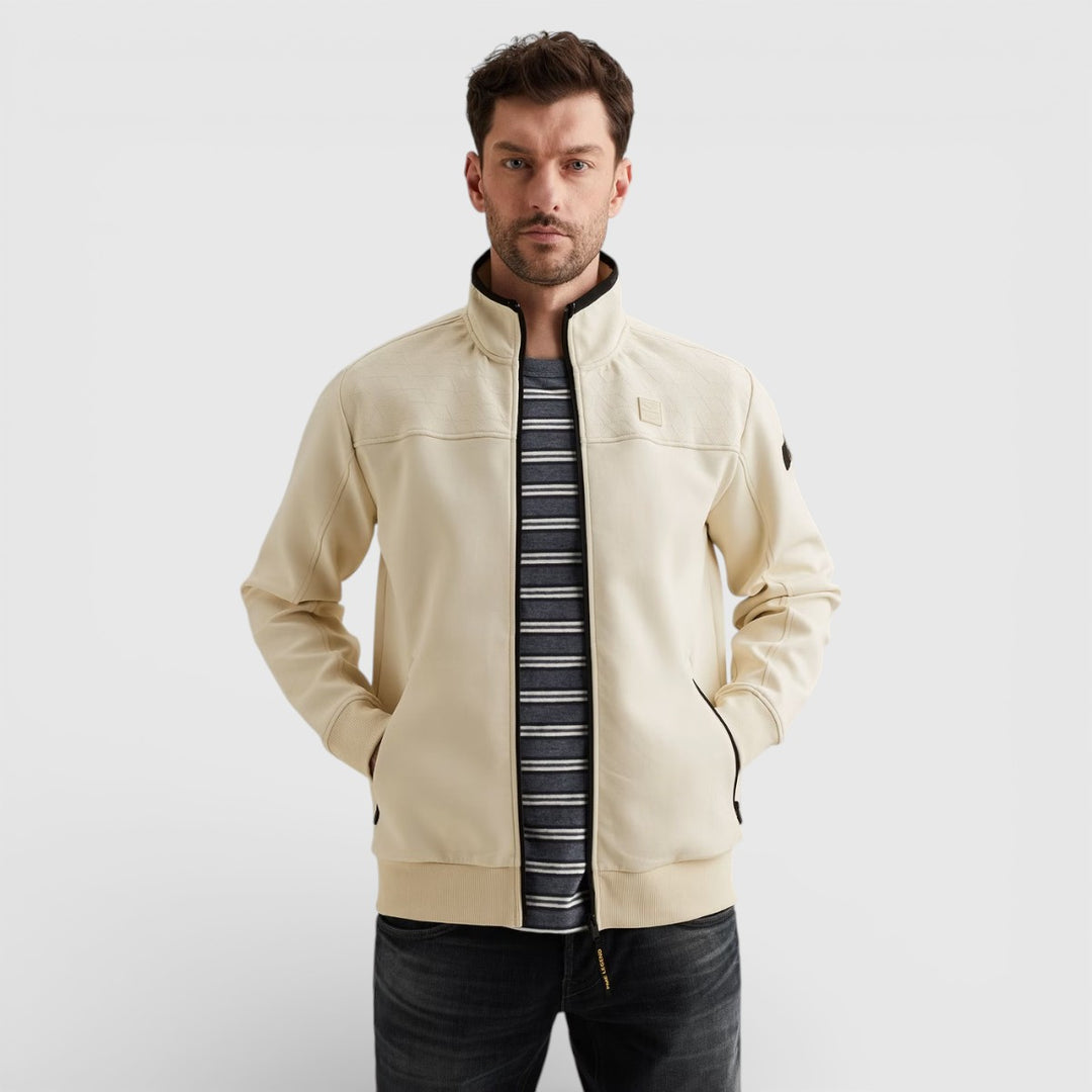 PSW2602476-7013 PME Legend Zip Jacket Jacquard Interlock Sweat Bone White / Wit