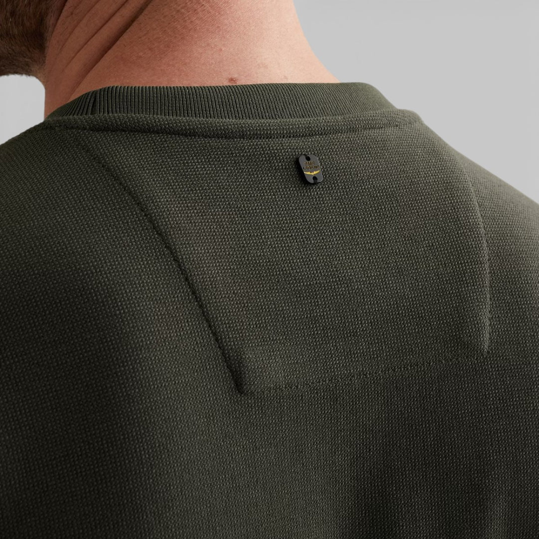 PSW2602485-8039 PME Legend Sweater Crewneck Cotton Blend Beluga / Groen Grijs