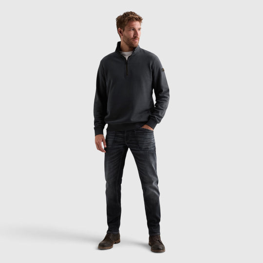 PME Legend Sweater Half Zip met Garment-Dye Wassing