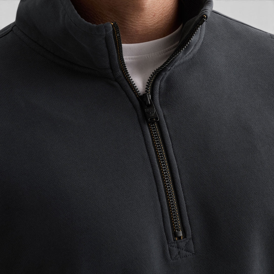 PME Legend Sweater Half Zip met Garment-Dye Wassing