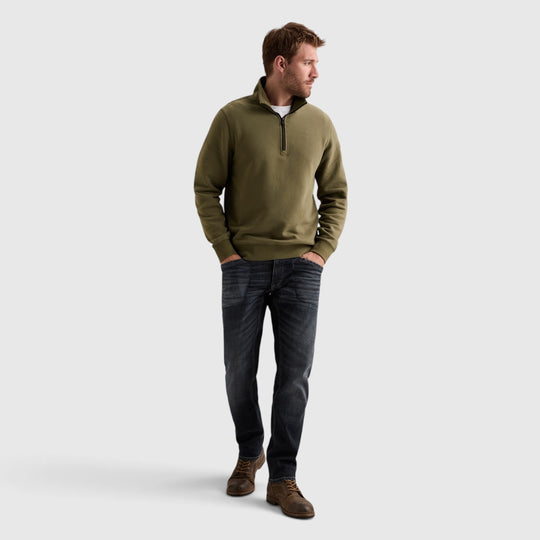 PME Legend Sweater Half Zip met Garment-Dye Wassing
