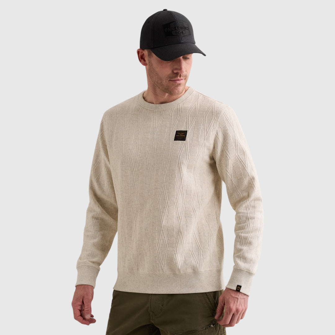 PME Legend Sweater Allover Jacquardpatroon en Badge