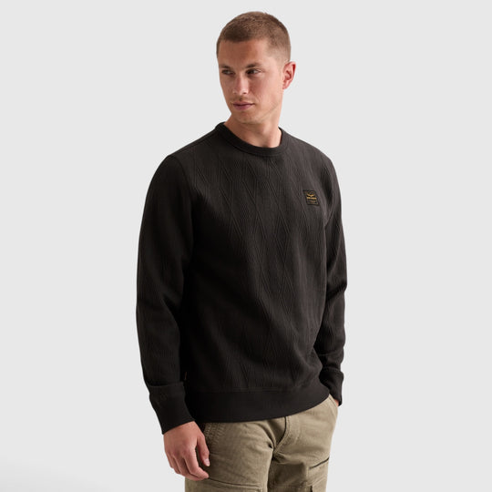 PME Legend Sweater Allover Jacquardpatroon en Badge