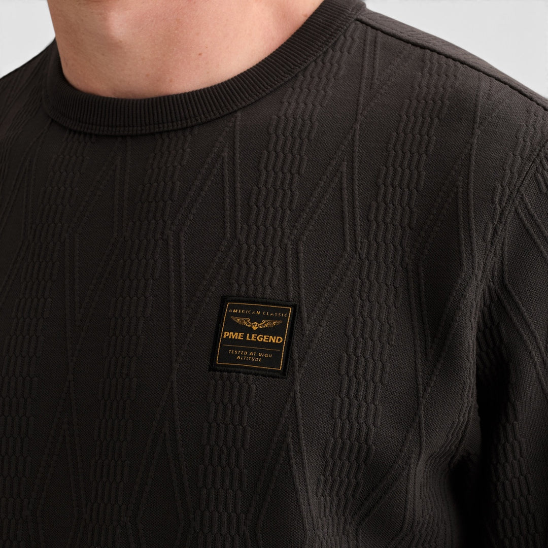 PME Legend Sweater Allover Jacquardpatroon en Badge