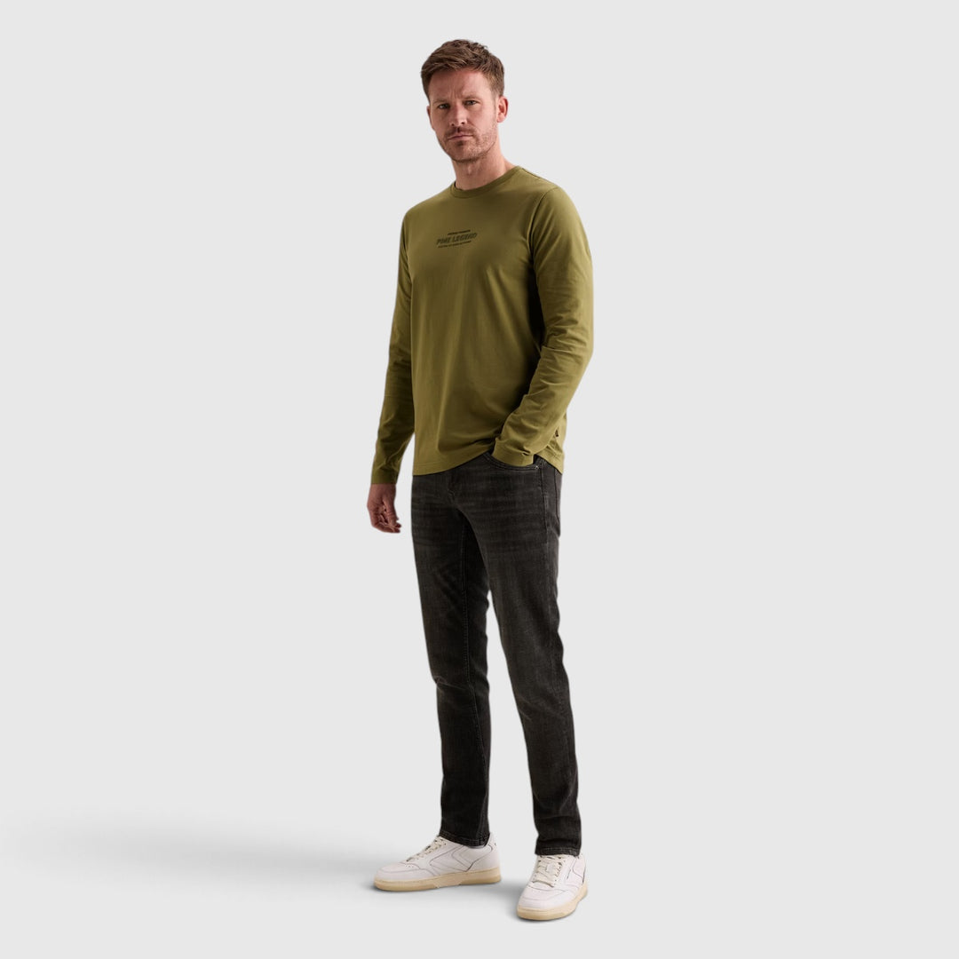 PTS2608504-6380 PME Legend T-shirt met Lange Mouwen en Artwork Loden Green / Groen