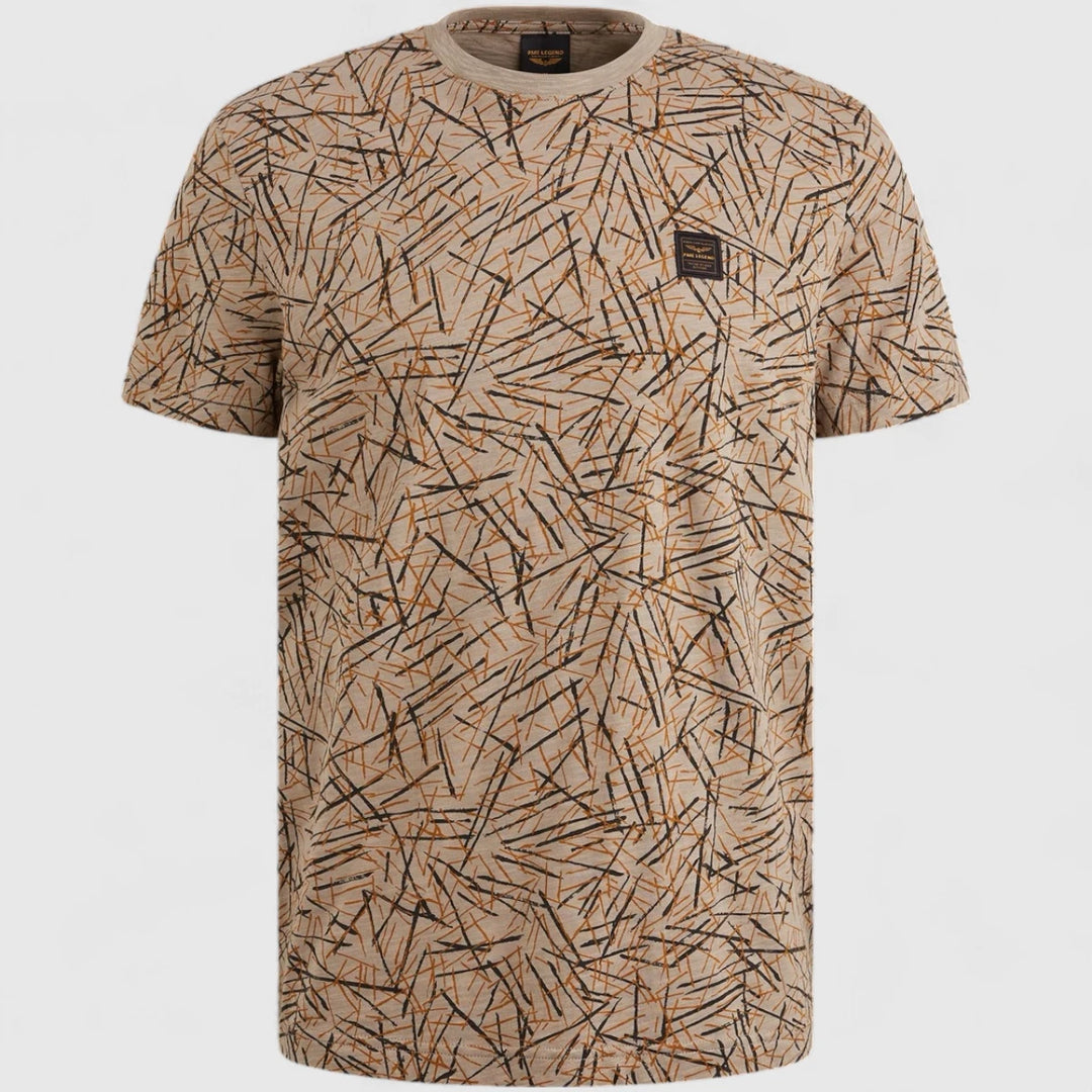 PTSS2506553-6391 PME Legend T-Shirt Slub Jersey All Over Print Silver Sage