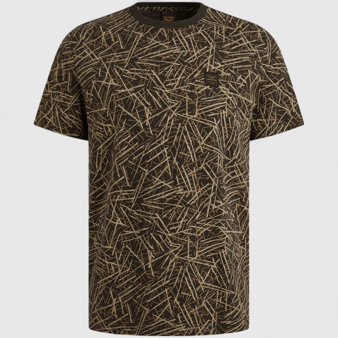 PTSS2506553-7011 PME Legend T-Shirt Slub Jersey All Over Print Birch