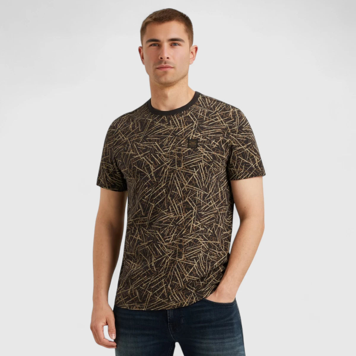 PTSS2506553-7011 PME Legend T-Shirt Slub Jersey All Over Print Birch