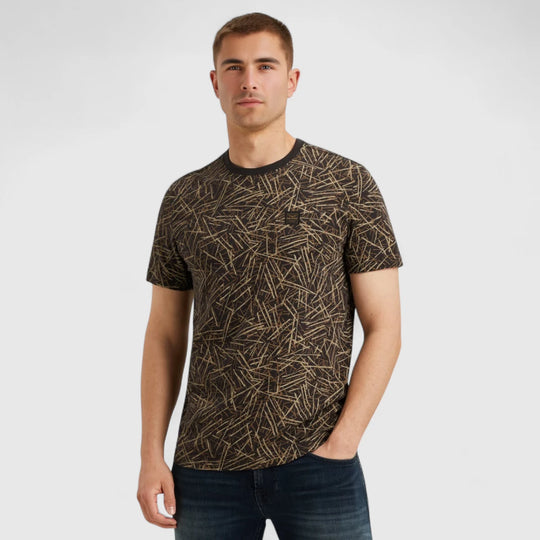 PTSS2506553-7011 PME Legend T-Shirt Slub Jersey All Over Print Birch