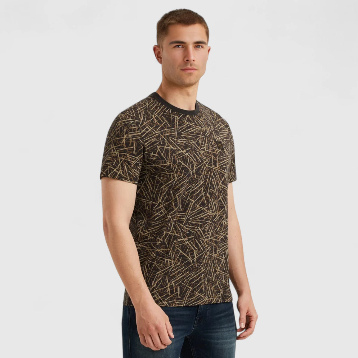 PTSS2506553-7011 PME Legend T-Shirt Slub Jersey All Over Print Birch
