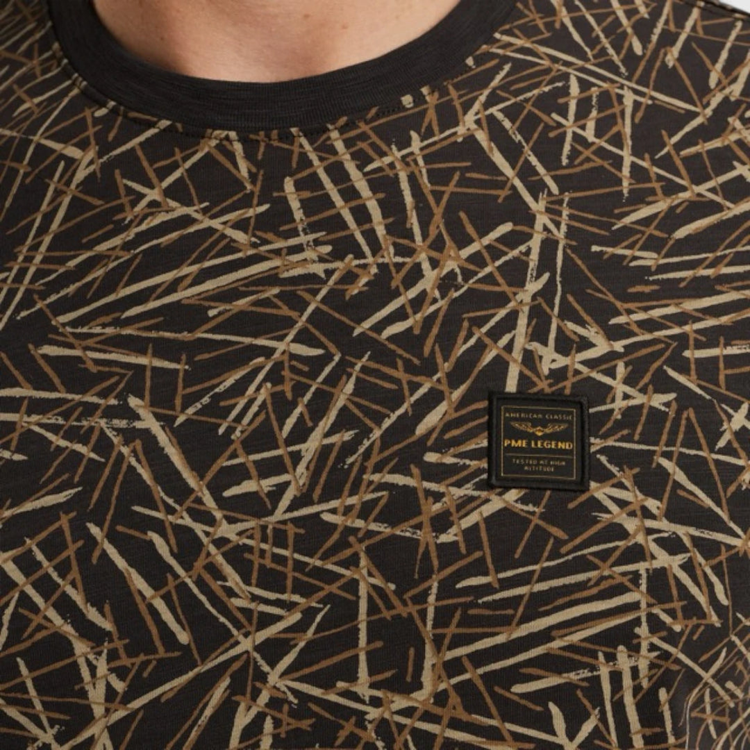 PTSS2506553-7011 PME Legend T-Shirt Slub Jersey All Over Print Birch