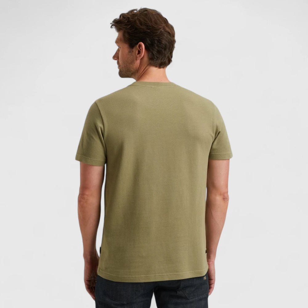 PTSS2508564-6379 PME Legend T-Shirt Round Neck Flat Waffle Jersey Oil Green