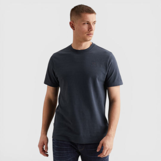 PME Legend T-Shirt Met Jacquard Geweven Streeppatroon