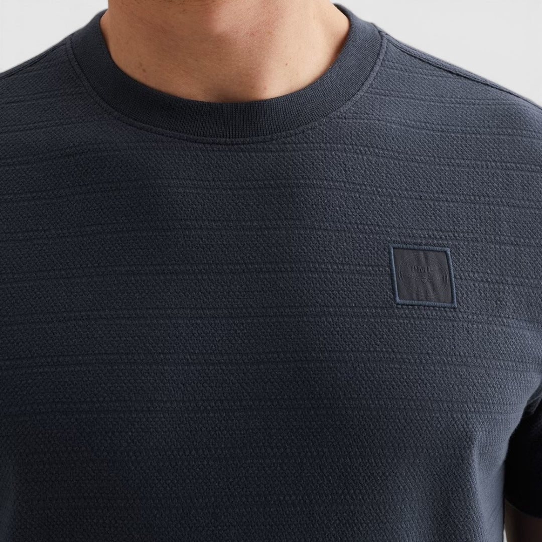 PME Legend T-Shirt Met Jacquard Geweven Streeppatroon