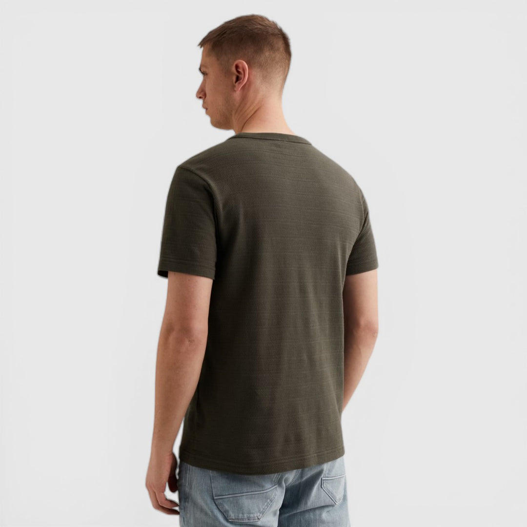 PME Legend T-Shirt Met Jacquard Geweven Streeppatroon