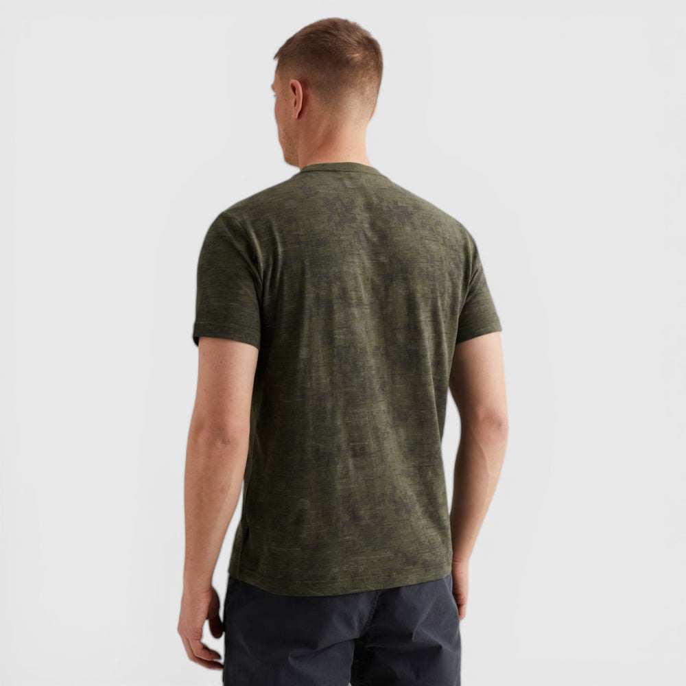 PTSS2603574-6150 PME Legend T-shirt All Over Print Slub Katoen Thyme / Groen