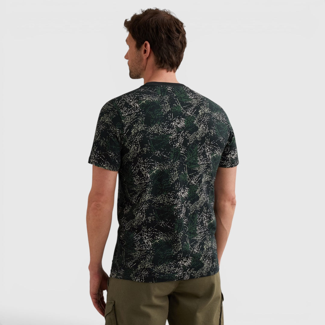 PTSS2604588-5282 PME Legend T-shirt Van Slub Jersey Allover Print Carbon / Blauw