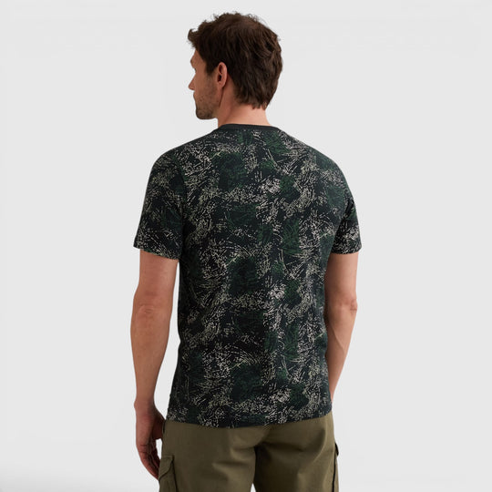 PTSS2604588-5282 PME Legend T-shirt Van Slub Jersey Allover Print Carbon / Blauw