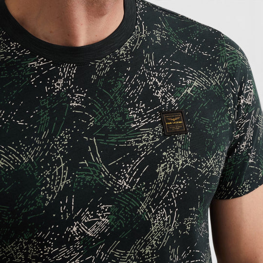 PTSS2604588-5282 PME Legend T-shirt Van Slub Jersey Allover Print Carbon / Blauw