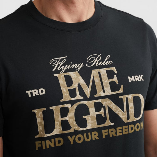 PTSS2604596-5282 PME Legend T-shirt met Grote Artwork Print Carbon / Donkerblauw