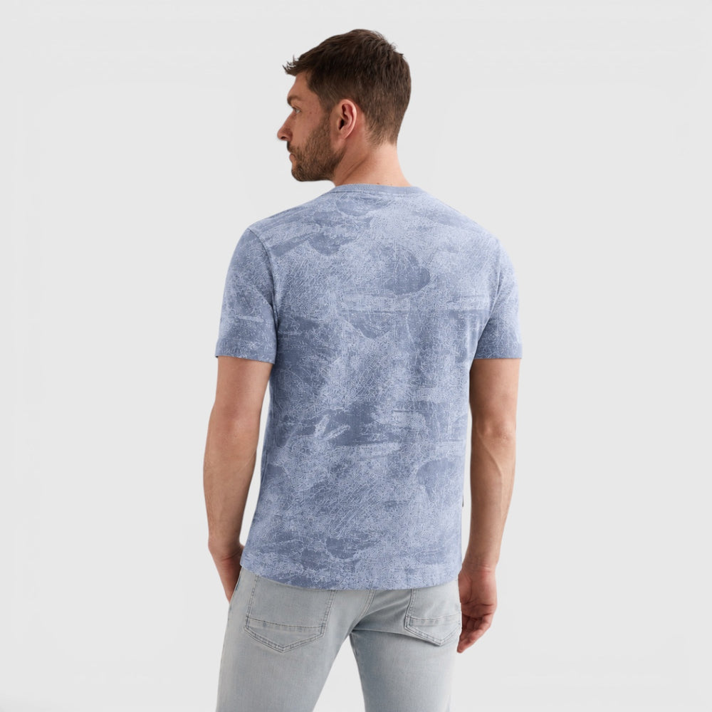 PTSS2605578-5299 PME Legend T-shirt Soepele Jersey Allover Print Hydrangea / Blauw