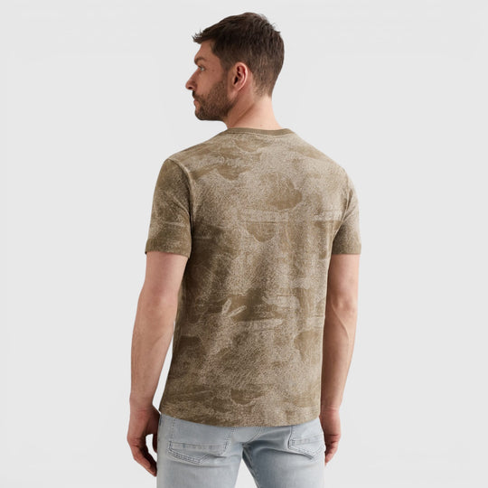 PTSS2605578-6389 PME Legend T-shirt Soepele Jersey Allover Print Dusky Green / Groen