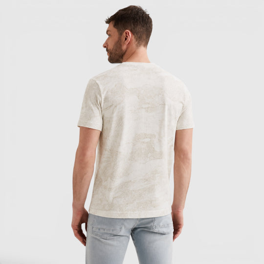 PTSS2605578-7001 PME Legend T-shirt Soepele Jersey Allover Print Ecru