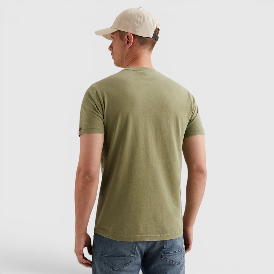PTSS2606562-6394 PME Legend T-Shirt In Een Katoenblend Met Garment-Dye Wassing Mosstone / Groen