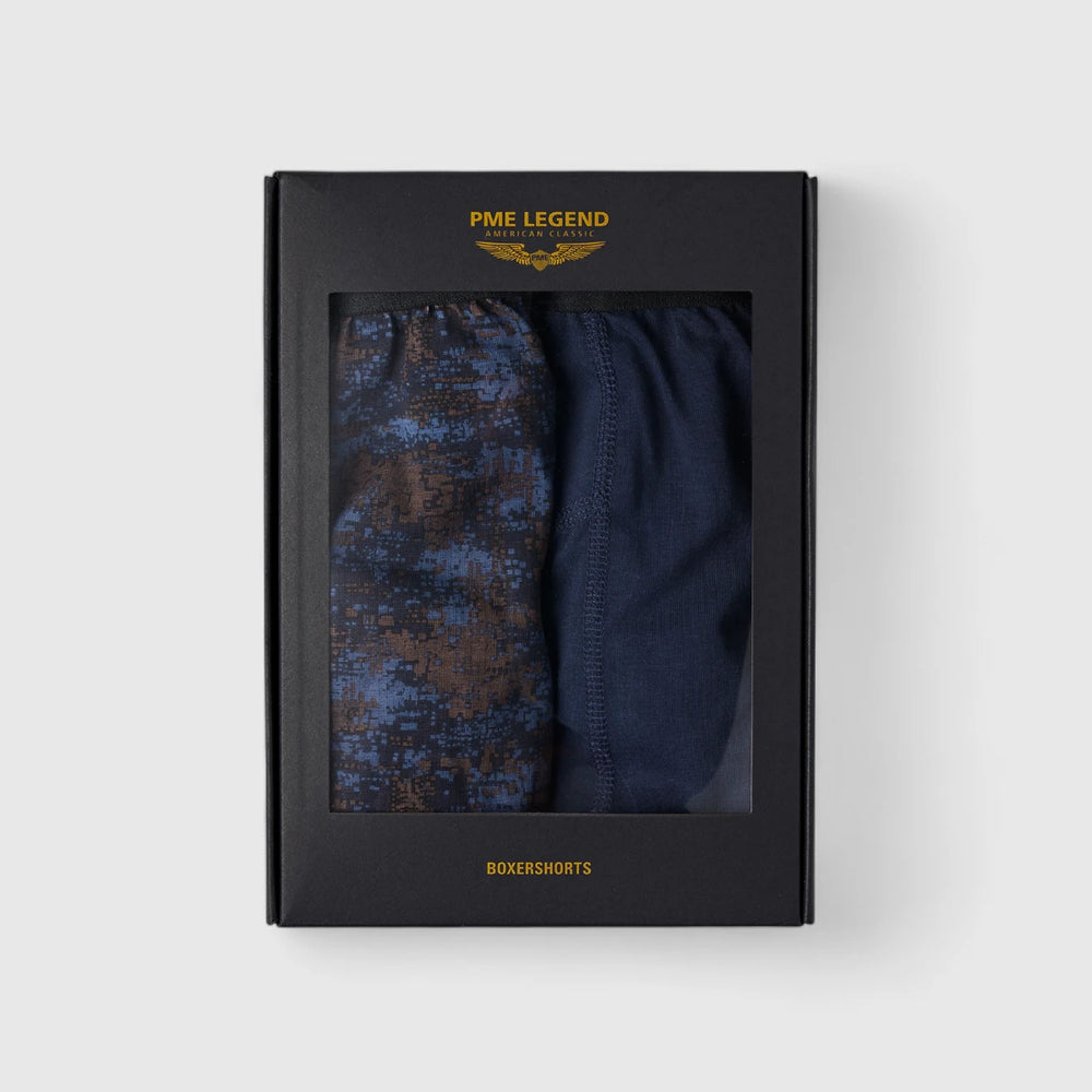 PUW2410950-5426 PME Legend Boxershorts Color Cotton Elastan 2-Pack Naval Academy / Donkerblauw