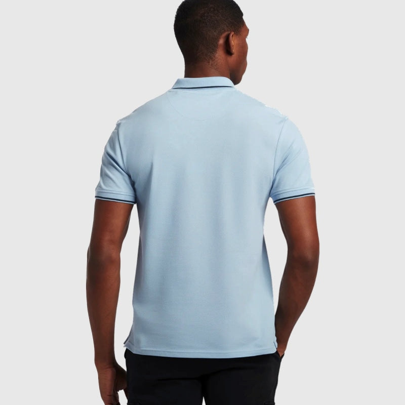sp1524vog w535 tipped polo shirt lyle & scott polo blue back