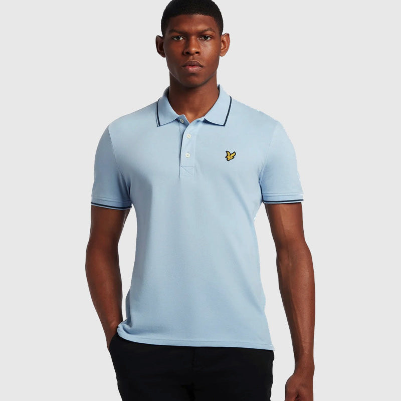 sp1524vog w535 tipped polo shirt lyle & scott polo blue