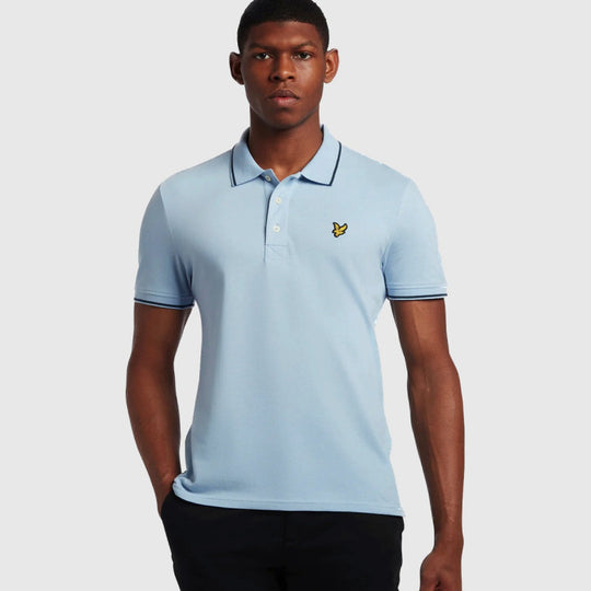 sp1524vog w535 tipped polo shirt lyle & scott polo blue