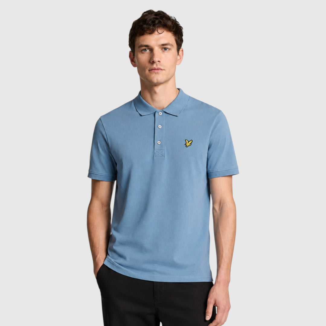 SP400VOG-X861 Lyle & Scott Plain Polo Shirt Short Sleeve Ocean Sky