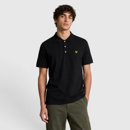SP400VOG-Z865 Lyle & Scott Plain Polo Shirt Short Sleeve Jet Black