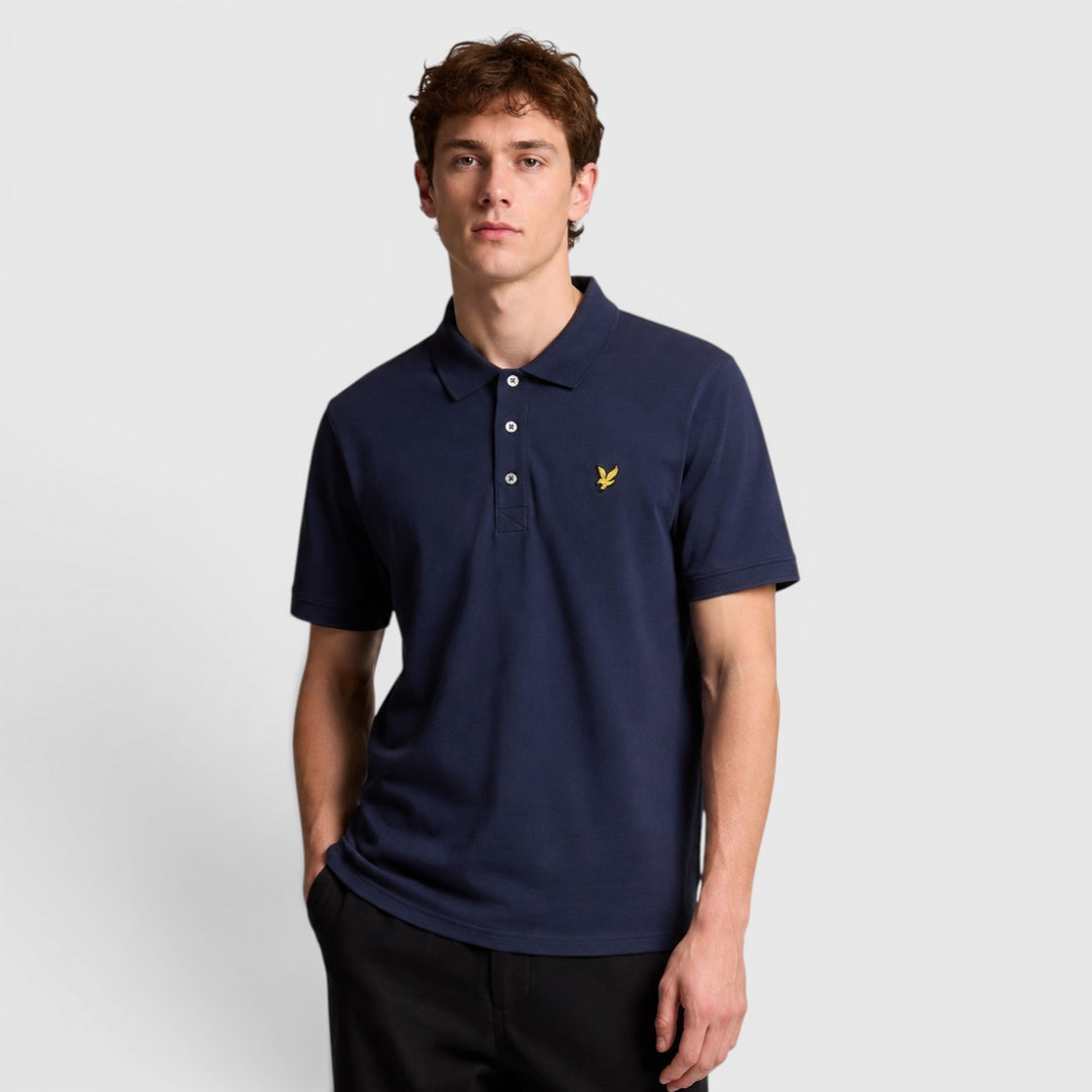 sp400vog z99 plain polo shirt short sleeve lyle & scott polo navy