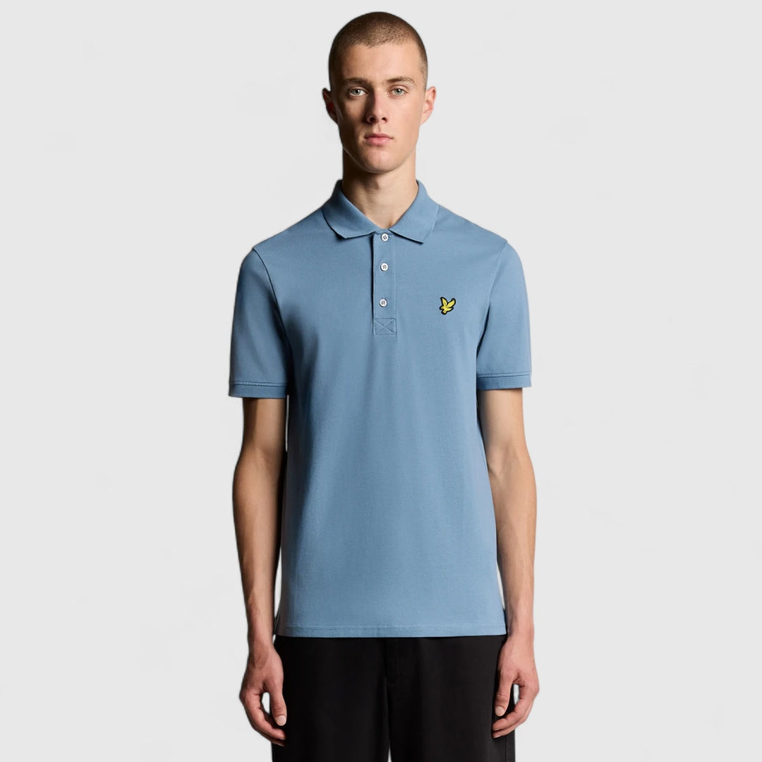 SP400VOG-X861 Lyle & Scott Plain Polo Shirt Short Sleeve Ocean Sky
