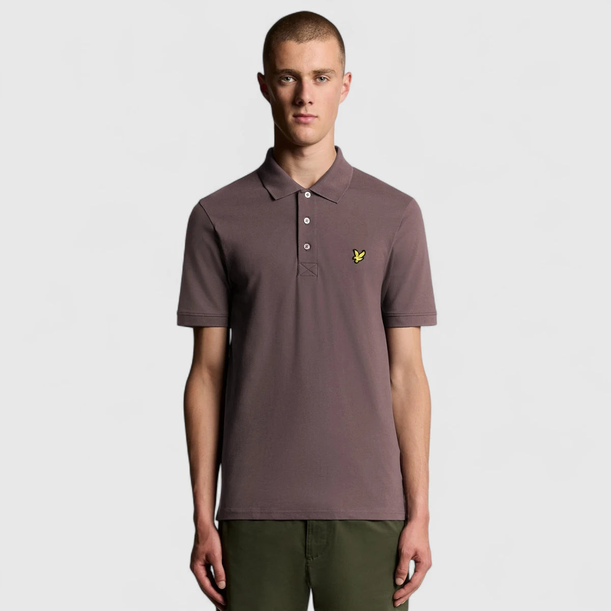 SP400VOG-X863 Lyle & Scott Plain Polo Shirt Short Sleeve Espresso / Bruin
