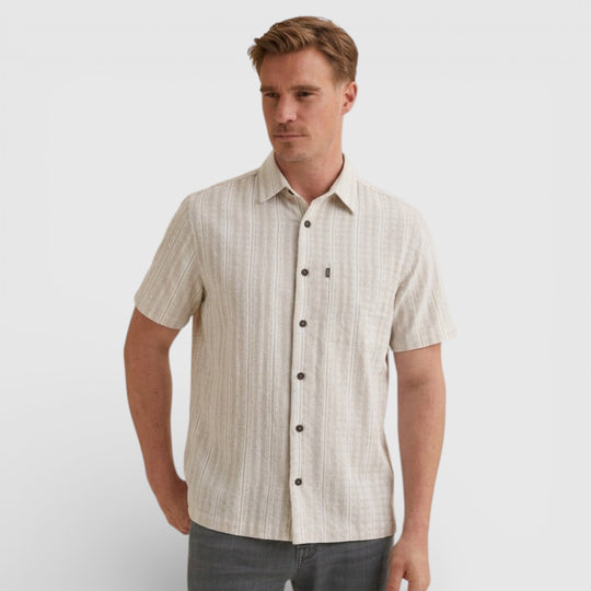 VSIS2603235-6390 Vanguard Overhemd met Dobby Streep Tea / Ecru