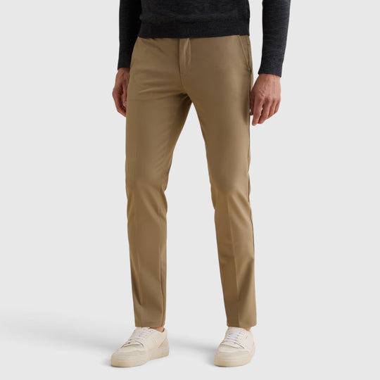 Vanguard V12 slim fit chino in Greige Grijsbeige, vooraanzicht, VTR2608600-7147