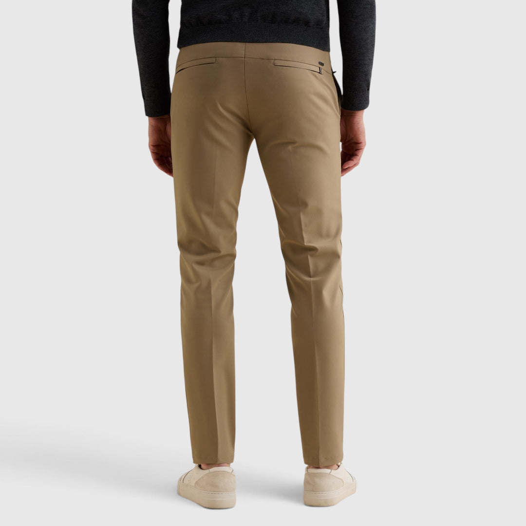 Vanguard V12 slim fit chino in Greige Grijsbeige, achteraanzicht, VTR2608600-7147
