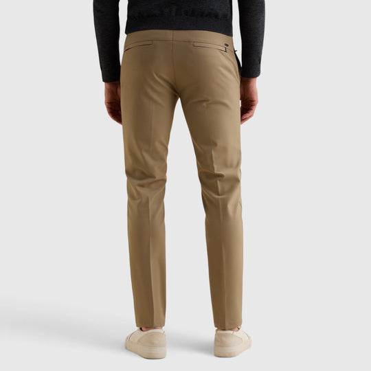 Vanguard V12 slim fit chino in Greige Grijsbeige, achteraanzicht, VTR2608600-7147