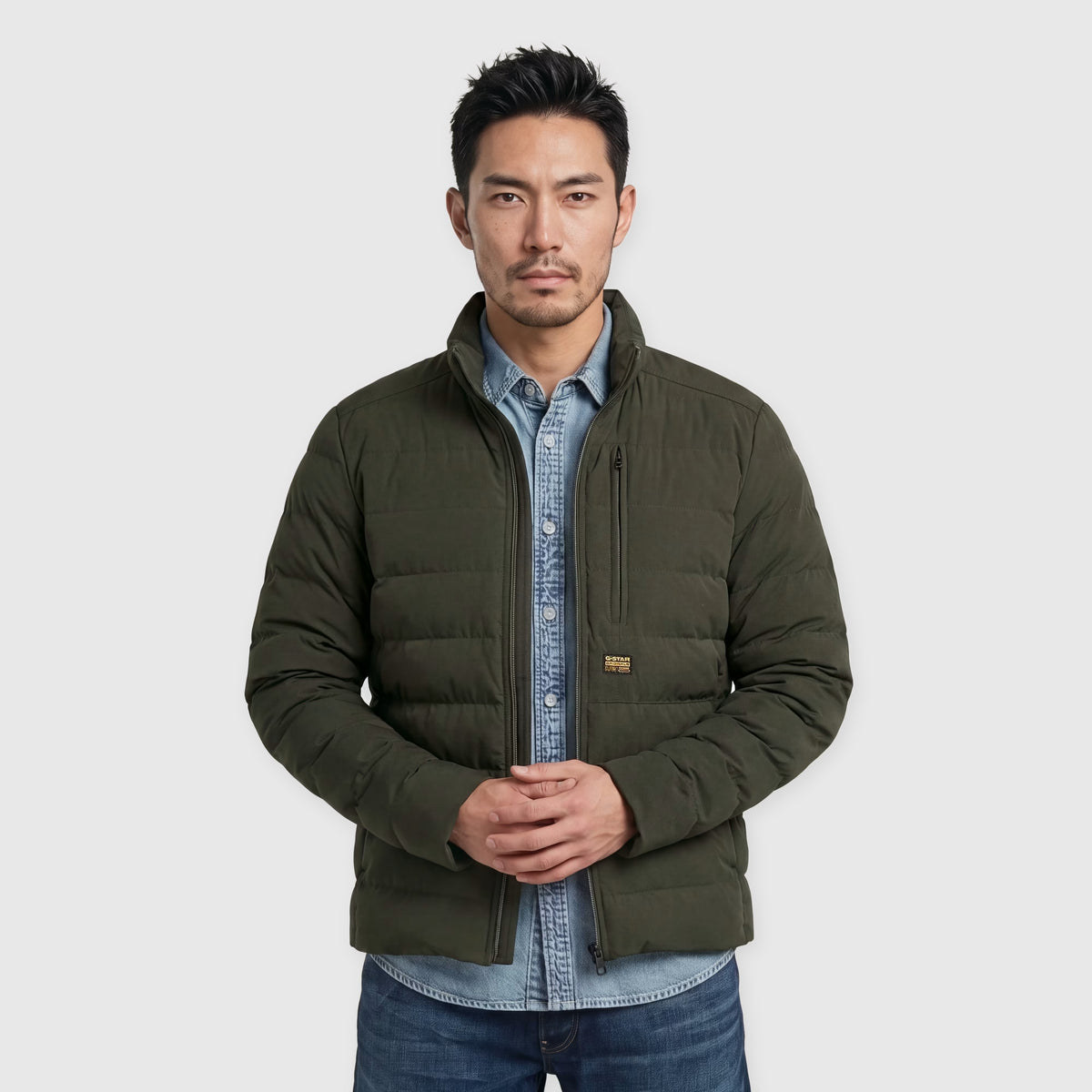 G-Star RAW Foundation Liner jack D24276-D518-995 in Asfalt, vooraanzicht op model