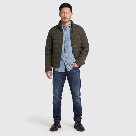 G-Star RAW Foundation Liner jack D24276-D518-995 in Asfalt, volledig model van voren
