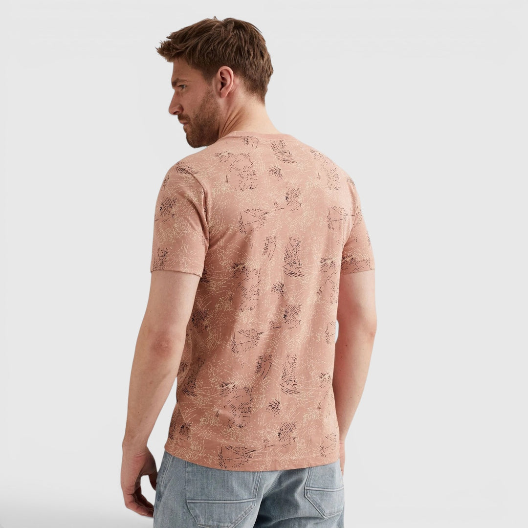 PTSS2604588-3031 PME Legend T-shirt Van Slub Jersey Allover Print  Rose Dawn / Roze